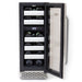Whynter BWR-171DS 17-Bottle Dual-Zone Built-In Wine Refrigerator - Front  view with wines inside open door