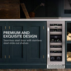 Whynter BWR-171DS 17-Bottle Dual-Zone Built-In Wine Refrigerator - Premium and Exquisite Design