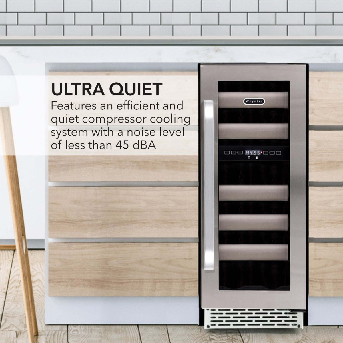 Whynter BWR-171DS 17-Bottle Dual-Zone Built-In Wine Refrigerator - Ultra Quiet Operation