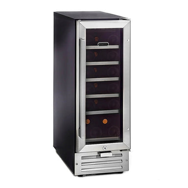 Whynter BWR-18SD 18-Bottle Built-In Wine Refrigerator - front view loaded inside closed door