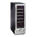 Whynter BWR-18SD 18-Bottle Built-In Wine Refrigerator - front view loaded inside closed door