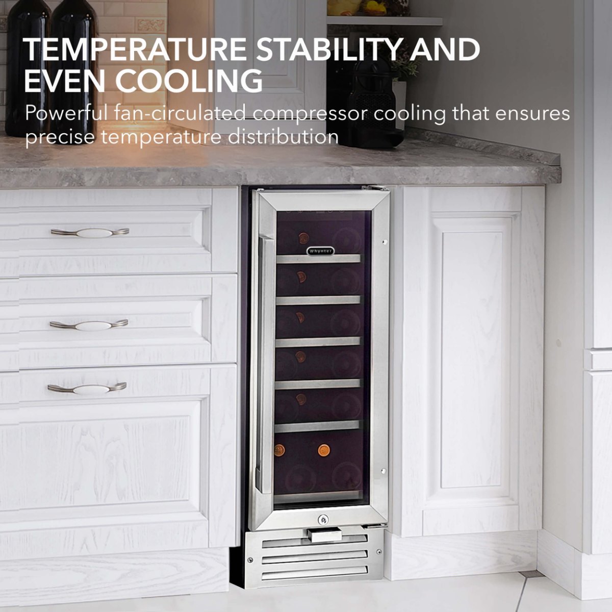 Whynter BWR-18SD 18-Bottle Built-In Wine Refrigerator - temperature stability and even cooling