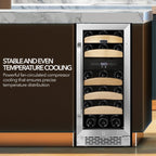 Whynter BWR-281DZ 28-Bottle Dual Zone Built-In Wine Refrigerator - stable and even temperature cooling
