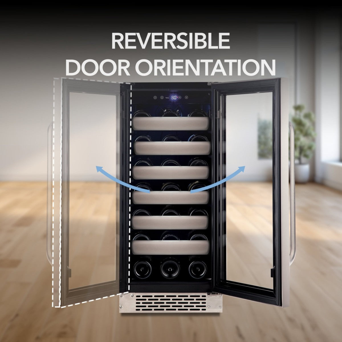 Whynter BWR-331SL 33-Bottle Single-Zone Built-In Wine Refrigerator - Reversible Door Orientation