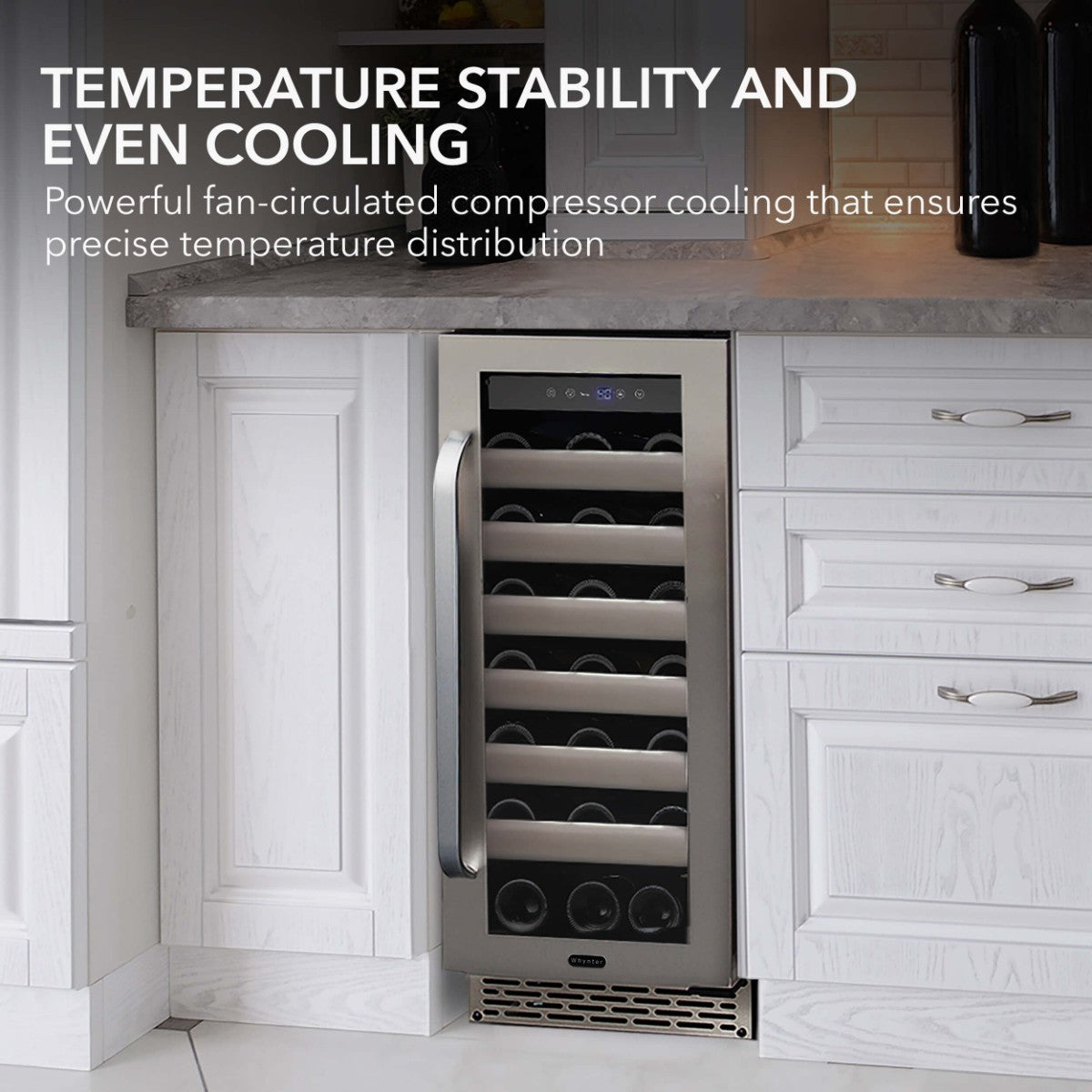 Whynter BWR-331SL 33-Bottle Single-Zone Built-In Wine Refrigerator - Temperature Stability and Even Cooling
