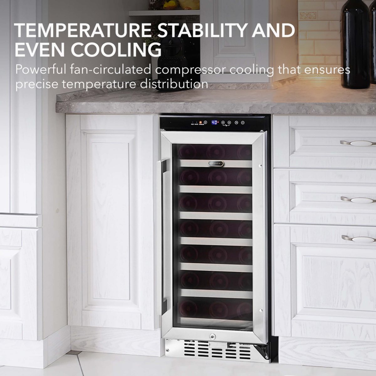 Whynter BWR-33SD 33-Bottle Built-In Wine Refrigerator - temperature stability and even cooling