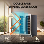 Whynter BWR-401DS 40-Bottle Dual-Zone Built-In Wine Refrigerator - Double Pane Tempered Glass Door