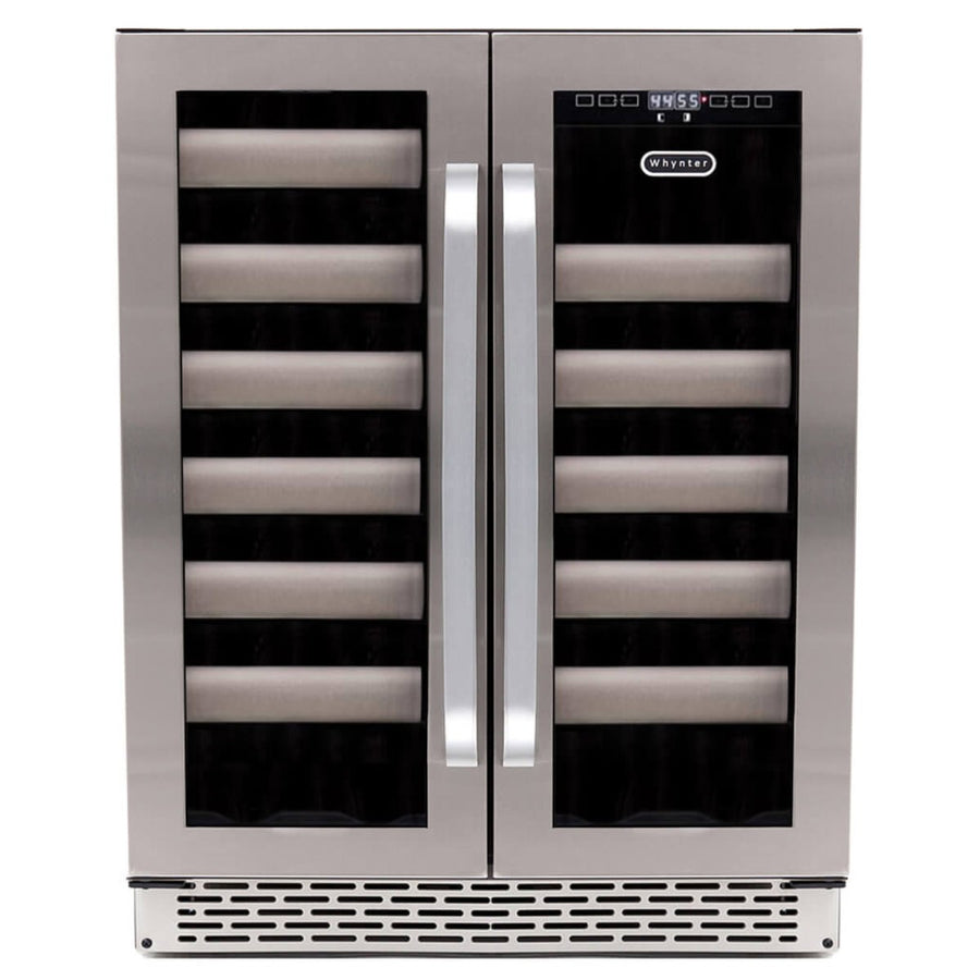 Whynter BWR-401DS 40-Bottle Dual-Zone Built-In Wine Refrigerator - Front View Closed Doors Studio Image