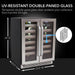 Whynter BWR-401DS 40-Bottle Dual-Zone Built-In Wine Refrigerator - UV Resistand Double Pane Glass - Dimensions Shown