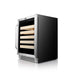 Whynter BWR-541STS 54-Bottle Single-Zone Built-In Wine Refrigerator - Front right view empty racks closed door