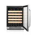 Whynter BWR-541STS 54-Bottle Single-Zone Built-In Wine Refrigerator - Front view loaded racks open door