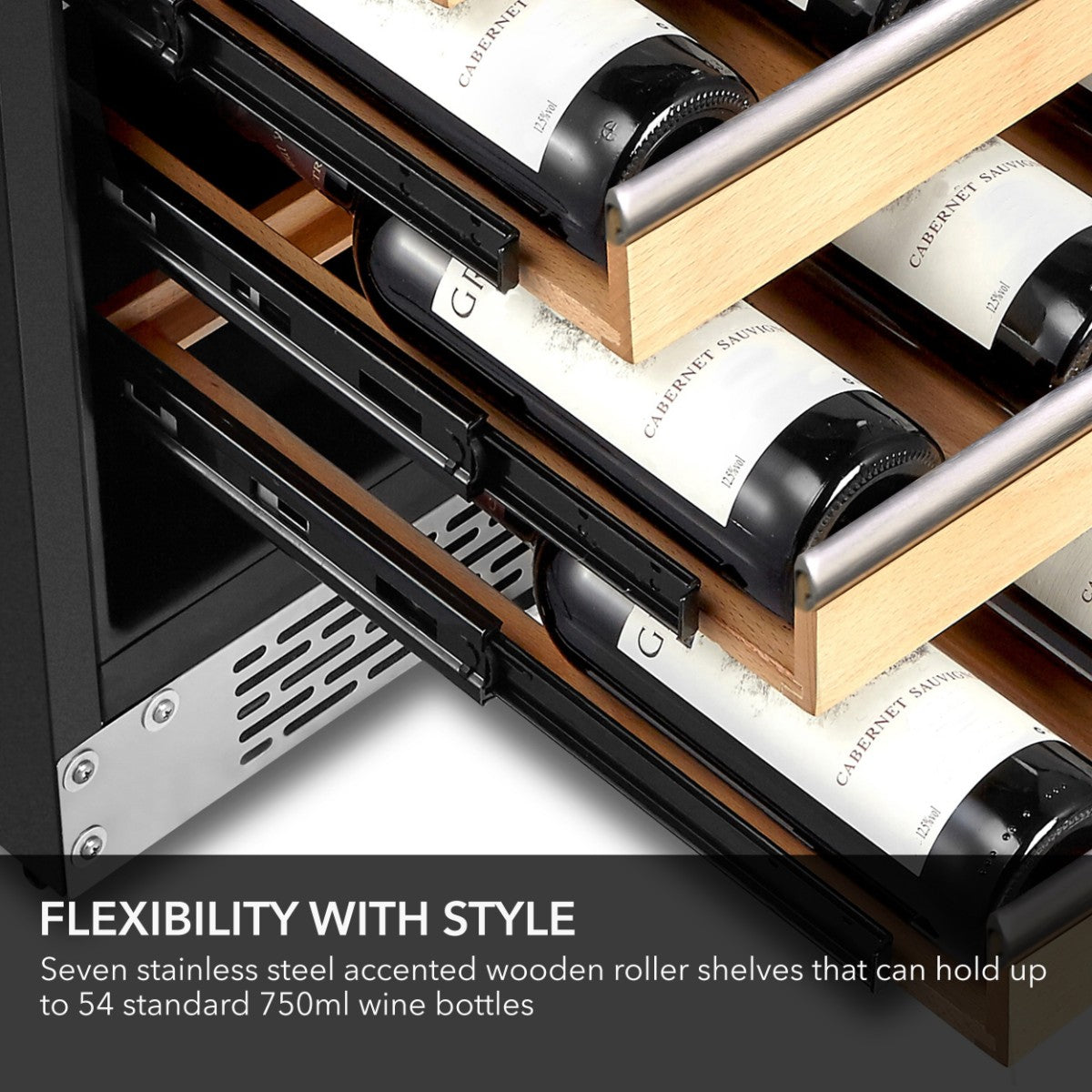 Whynter BWR-545XS 54-Bottle Built-In Wine Refrigerator - Flexibility with style