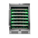 Whynter BWR-545XS 54-Bottle Built-In Wine Refrigerator - Front view loaded shelves closed door - dark green lighting