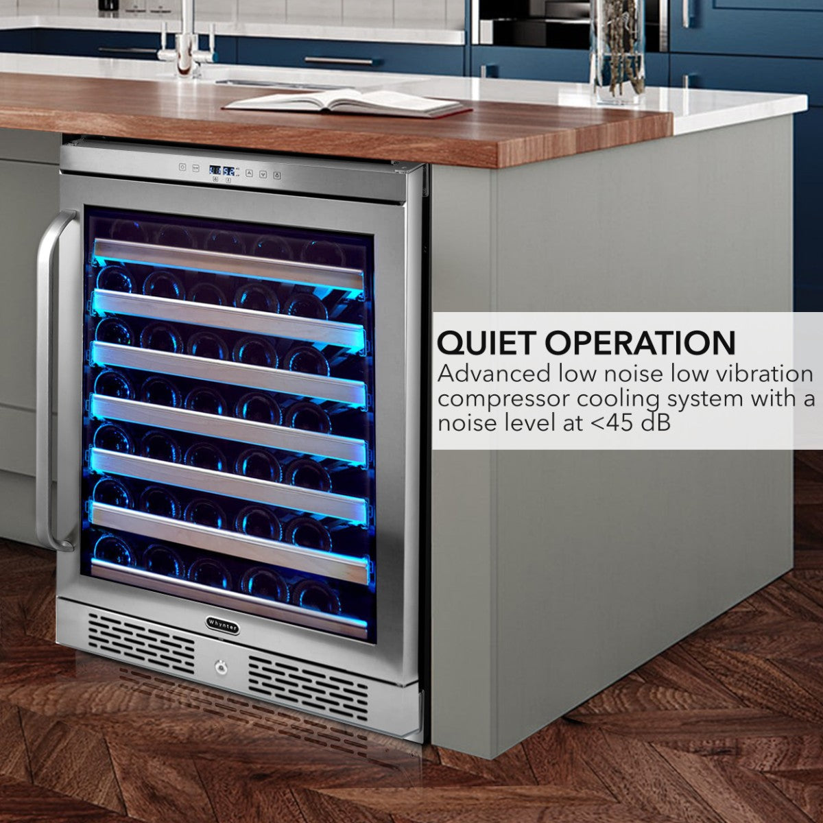 Whynter BWR-545XS 54-Bottle Built-In Wine Refrigerator - Quiet Operation