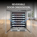 Whynter BWR-545XS 54-Bottle Built-In Wine Refrigerator - Reversible Door Orientation