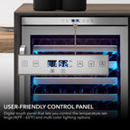Whynter BWR-545XS 54-Bottle Built-In Wine Refrigerator - User Friendly Control Panel