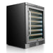 Whynter BWR-545XS 54-Bottle Built-In Wine Refrigerator - front left view empty shelves closed door studio image