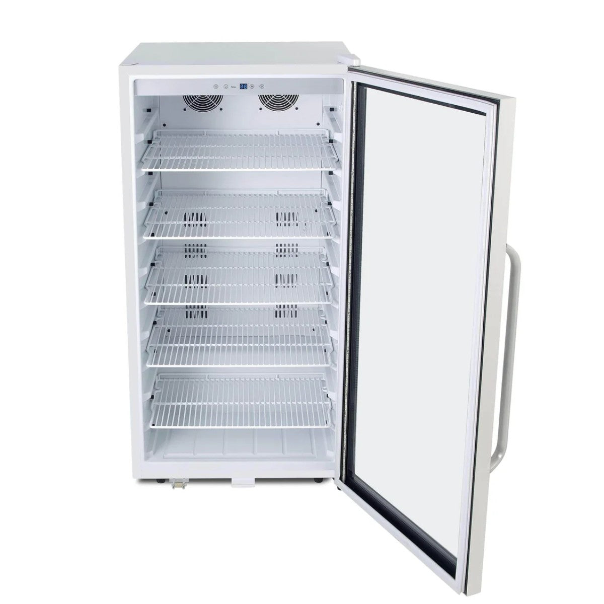 Whynter CBM-815WS 8.1 cu.ft. Commercial Beverage Refrigerator - Top Fron View empty inside open door