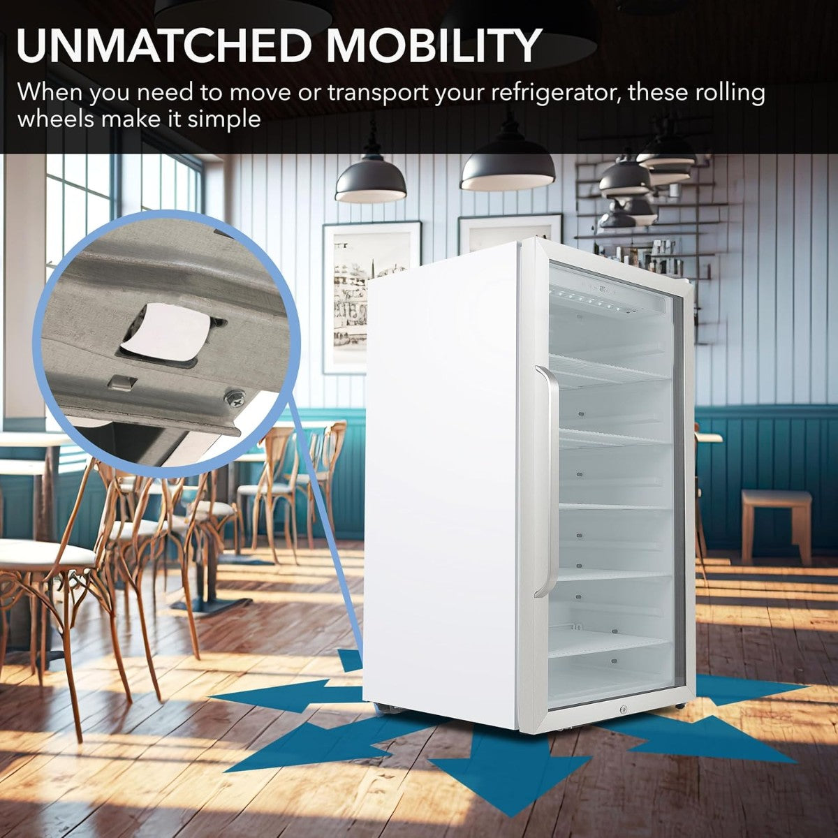 Whynter CBM-815WS 8.1 cu.ft. Commercial Beverage Refrigerator - Unmatched Mobility