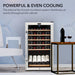 Whynter FWC-341TS 34-Bottle Freestanding Wine Refrigerator - Powerful and even cooling shown