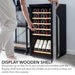 Whynter FWC-341TS 34-Bottle Freestanding Wine Refrigerator - display wooden shelf shown