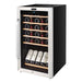 Whynter FWC-341TS 34-Bottle Freestanding Wine Refrigerator - front right view loaded fridge with wine display closed door