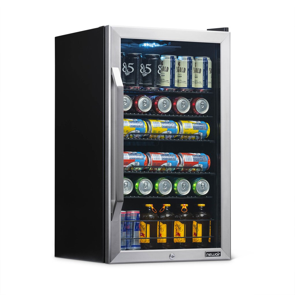 NewAir 126 Can Freestanding Beverage Fridge in Stainless Steel with Handle