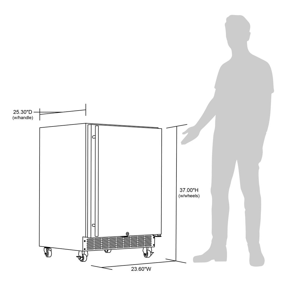 NewAir 24” Built-in 160 Can Outdoor Beverage Fridge in Weatherproof Stainless Steel