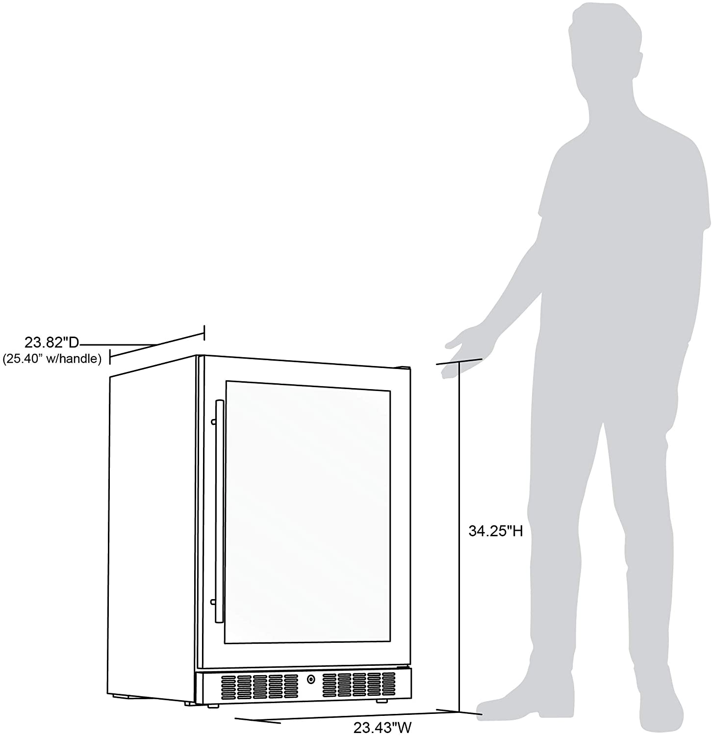 NewAir 24” Built-in Premium 224 Can Beverage Fridge with Color Changing LED Lights