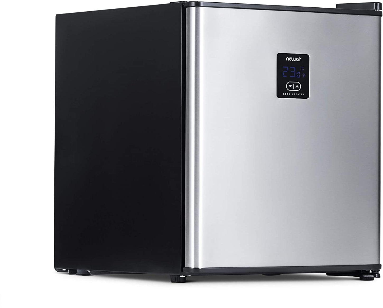 Newair 126 Can Beverage Fridge  Stainless Steel with Handle & SplitShelf™