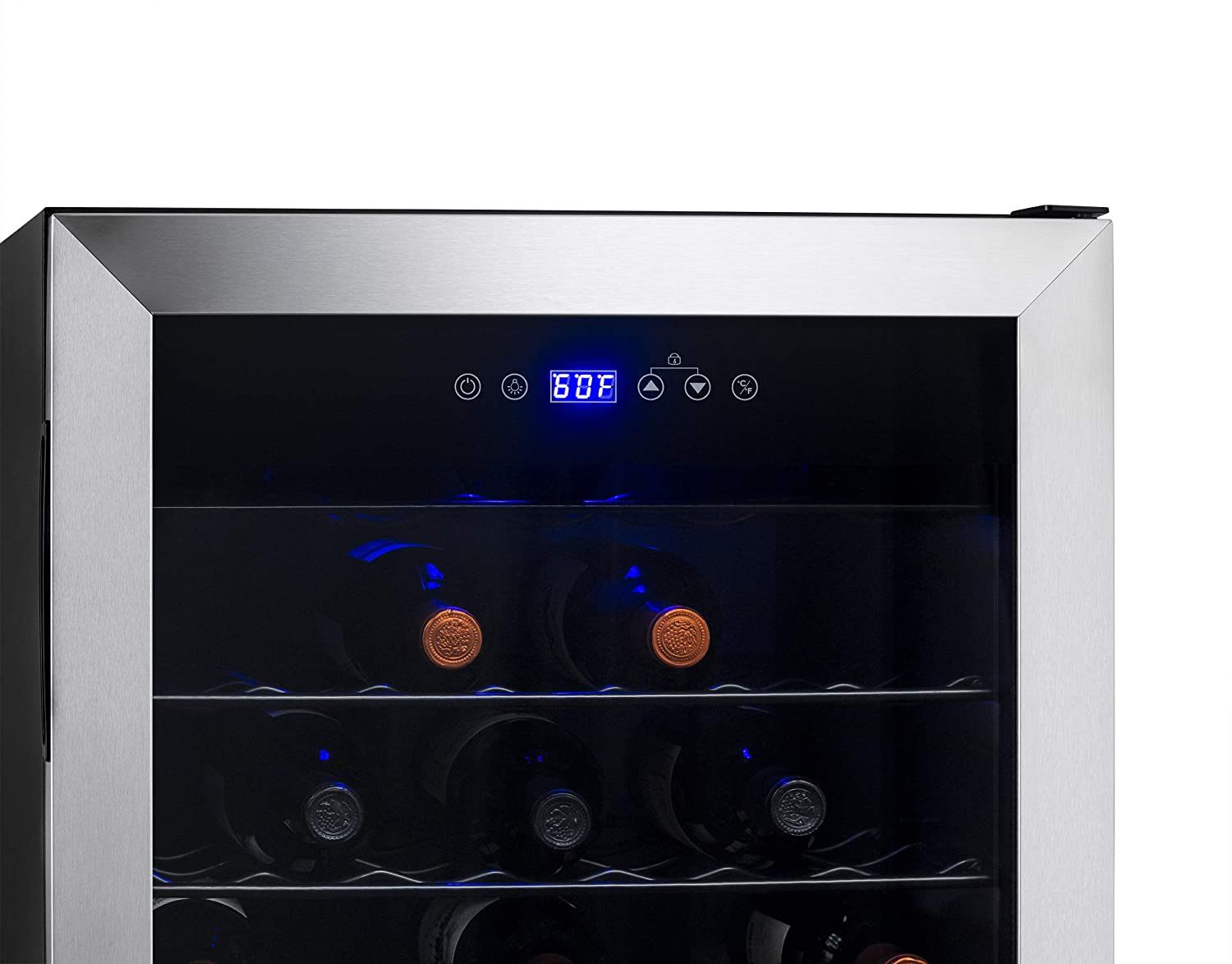 NewAir Freestanding 50 Bottle Wine Fridge in Stainless Steel