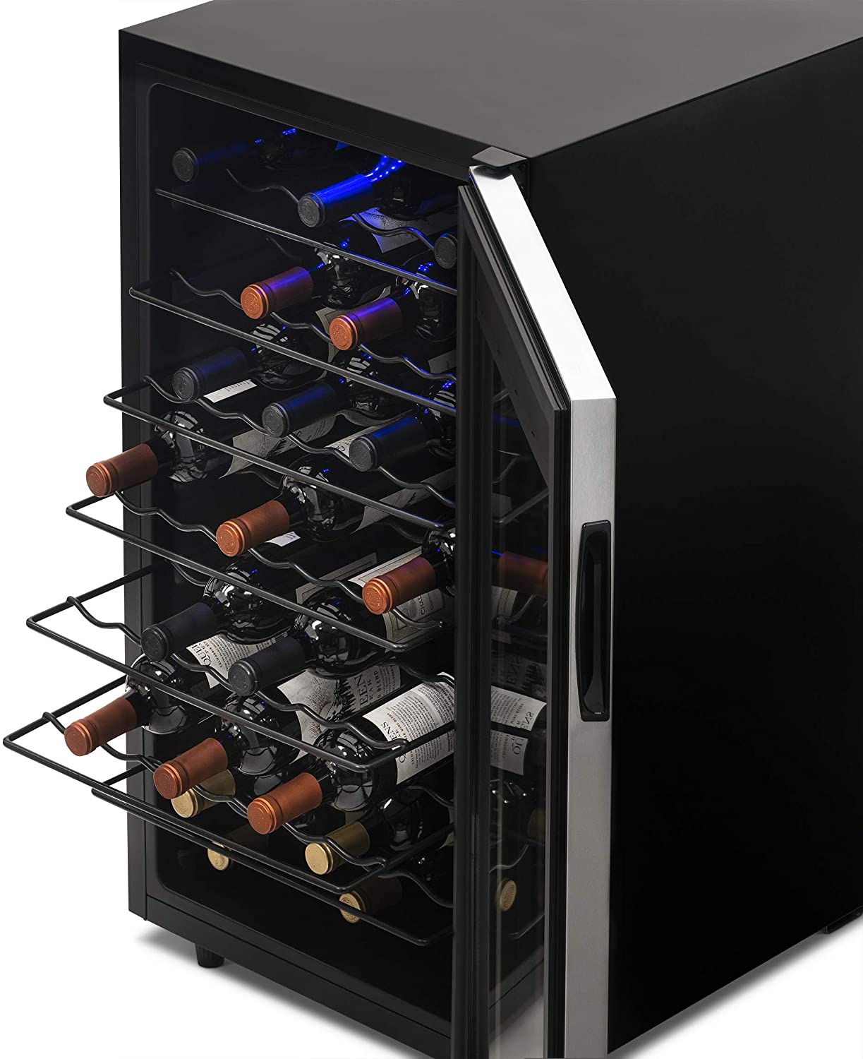 NewAir Freestanding 50 Bottle Wine Fridge in Stainless Steel