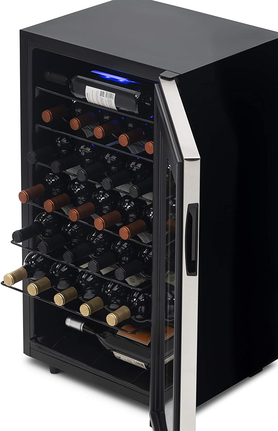 NewAir Freestanding 33 Bottle Compressor Wine Fridge in Stainless Steel