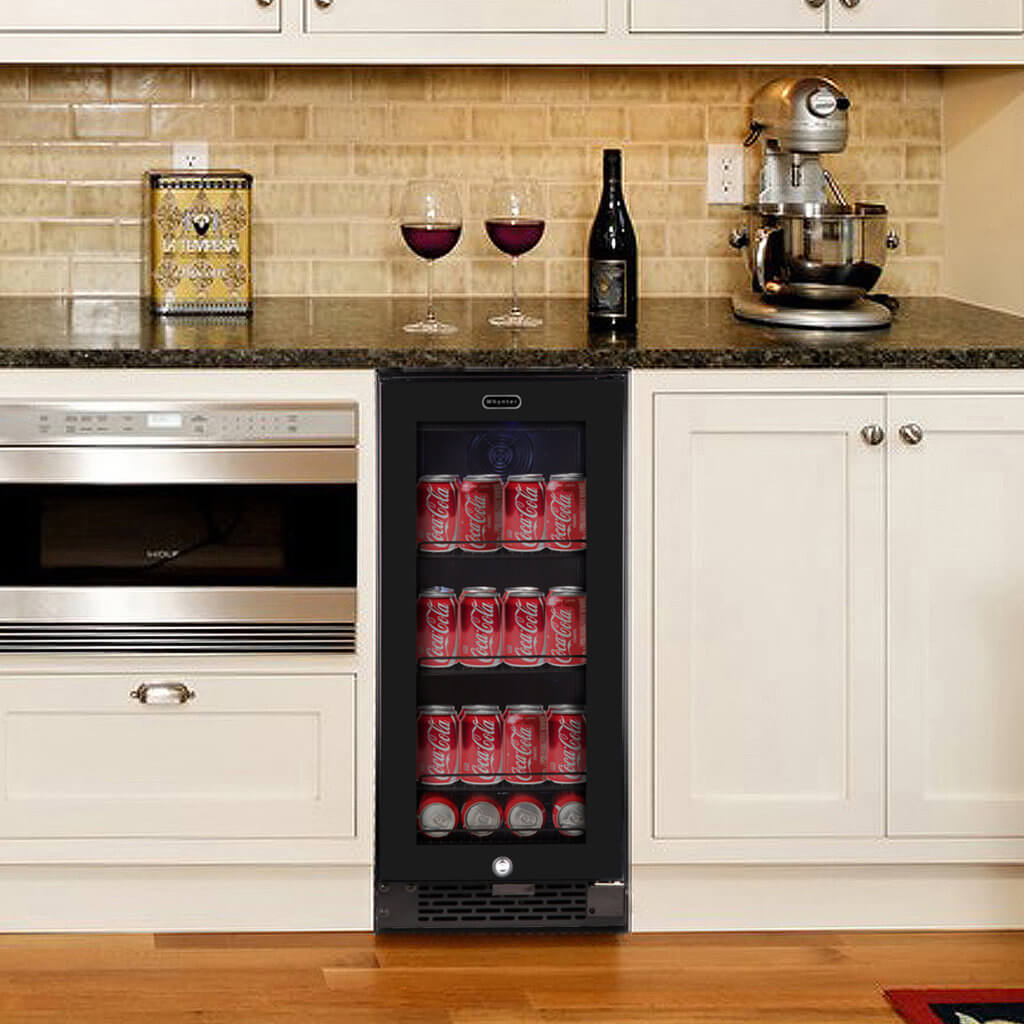 Whynter Built-in Black Glass 80-can capacity 3.4 cu ft. Beverage Refrigerator