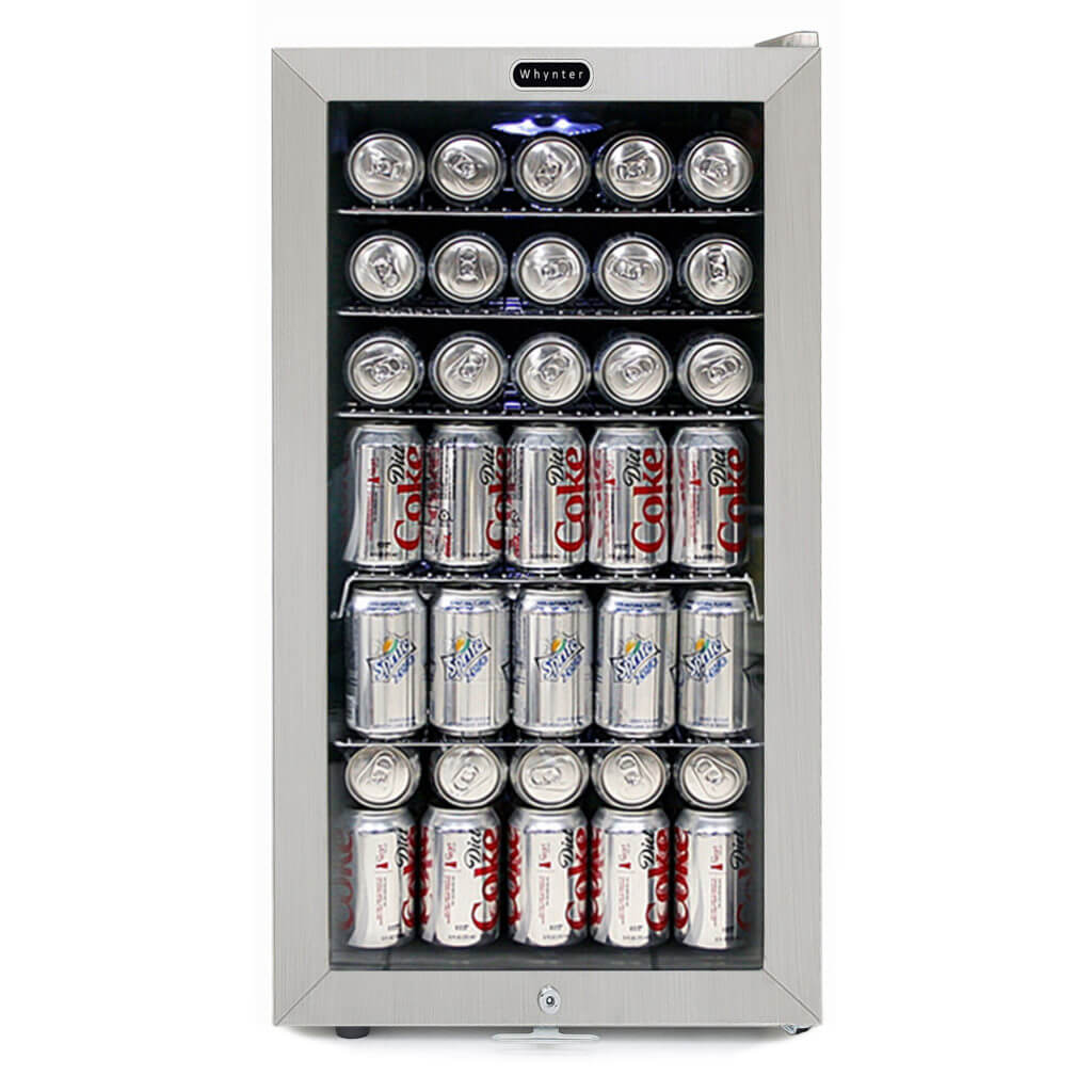 Whynter Beverage Refrigerator With Lock - Stainless Steel 120 Can Capacity