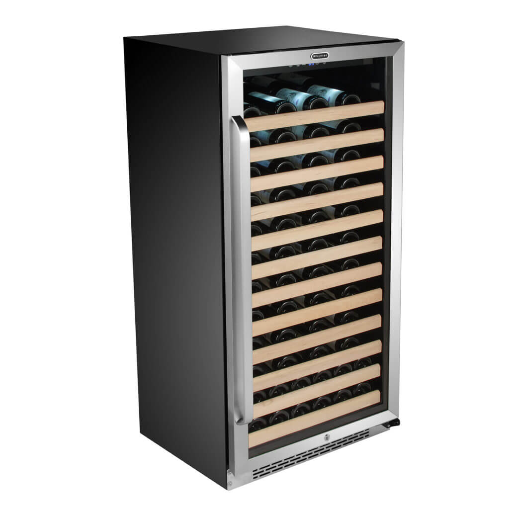 Whynter 100 Bottle Built-in Stainless Steel Compressor Wine Refrigerator with Display Rack and LED display