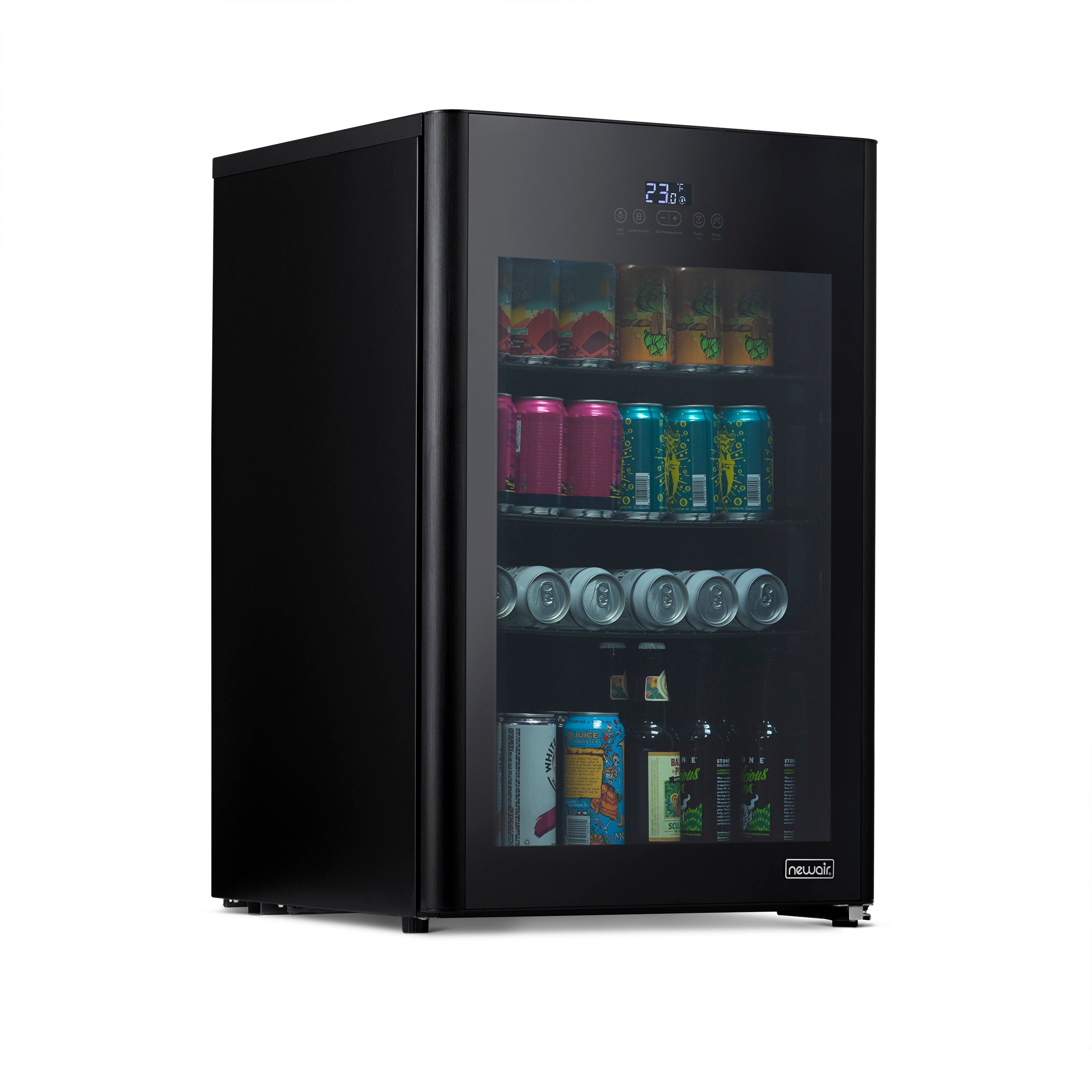NewAir Beer Fridge Froster 125 Can Freestanding in Black with Party and Turbo Mode