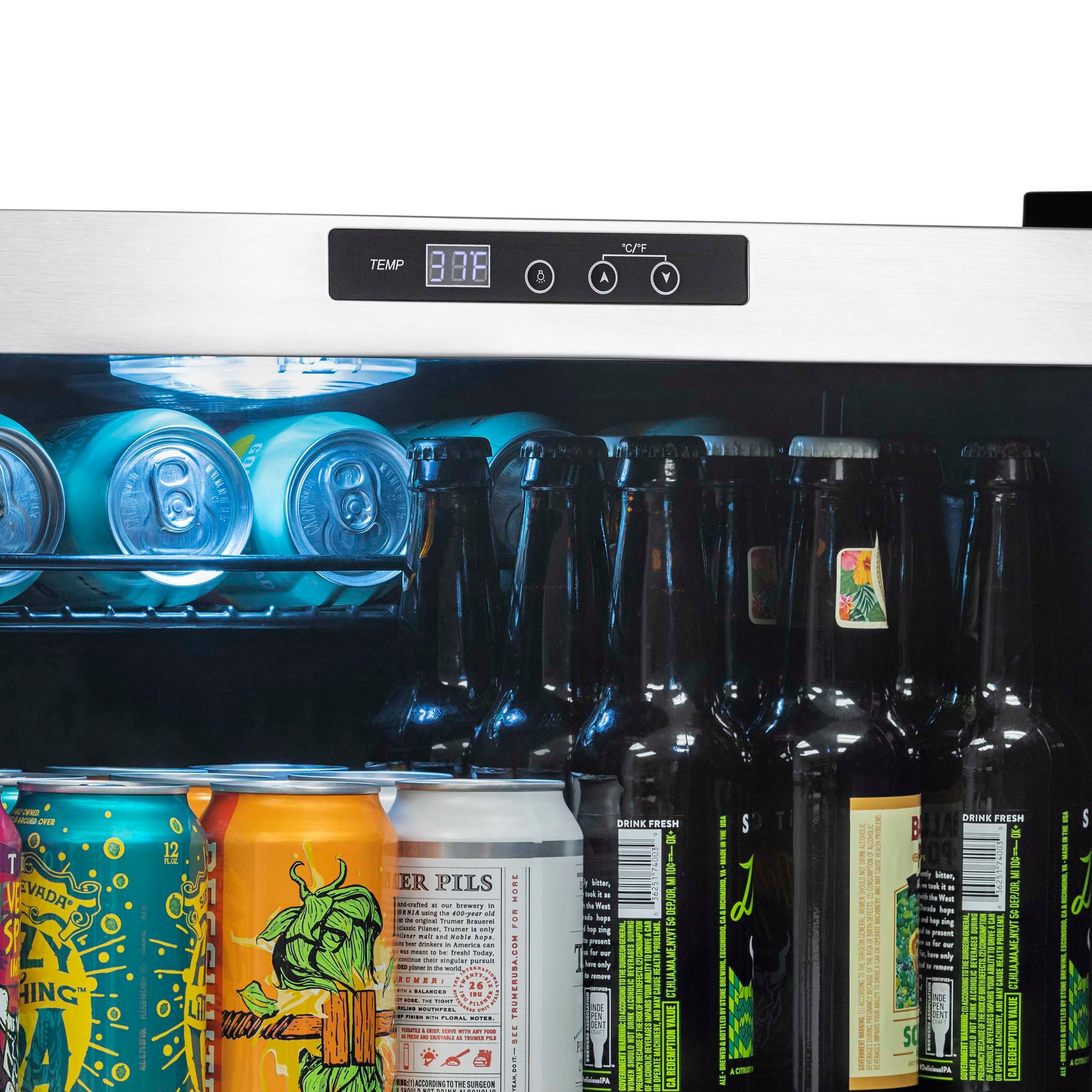 NewAir 160 Can Freestanding Beverage Fridge in Stainless Steel