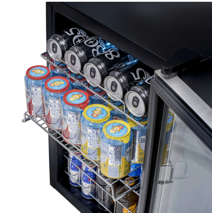 NewAir 90 Can Freestanding Beverage Fridge in Stainless Steel