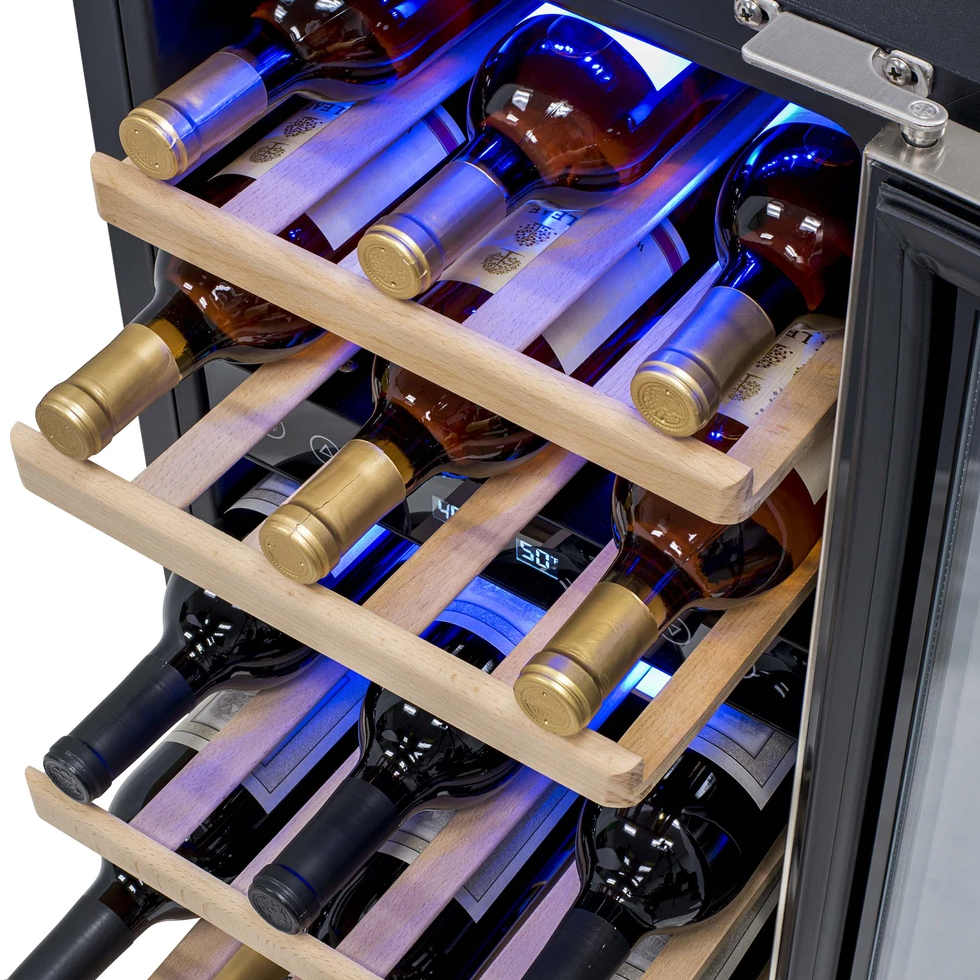 NewAir 15” Built-in 29 Bottle Dual Zone Compressor Wine Fridge