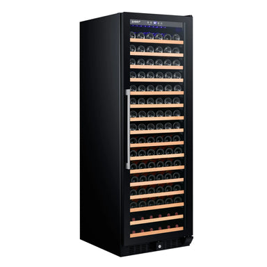 Smith-and-Hanks-166-bottle-Wine-Refrigerator-Single-Zone-RW428SRG-modern-black-glass-angle_1280x2048_16b5175f-94e1-4840-898f-97444dd7c6ce