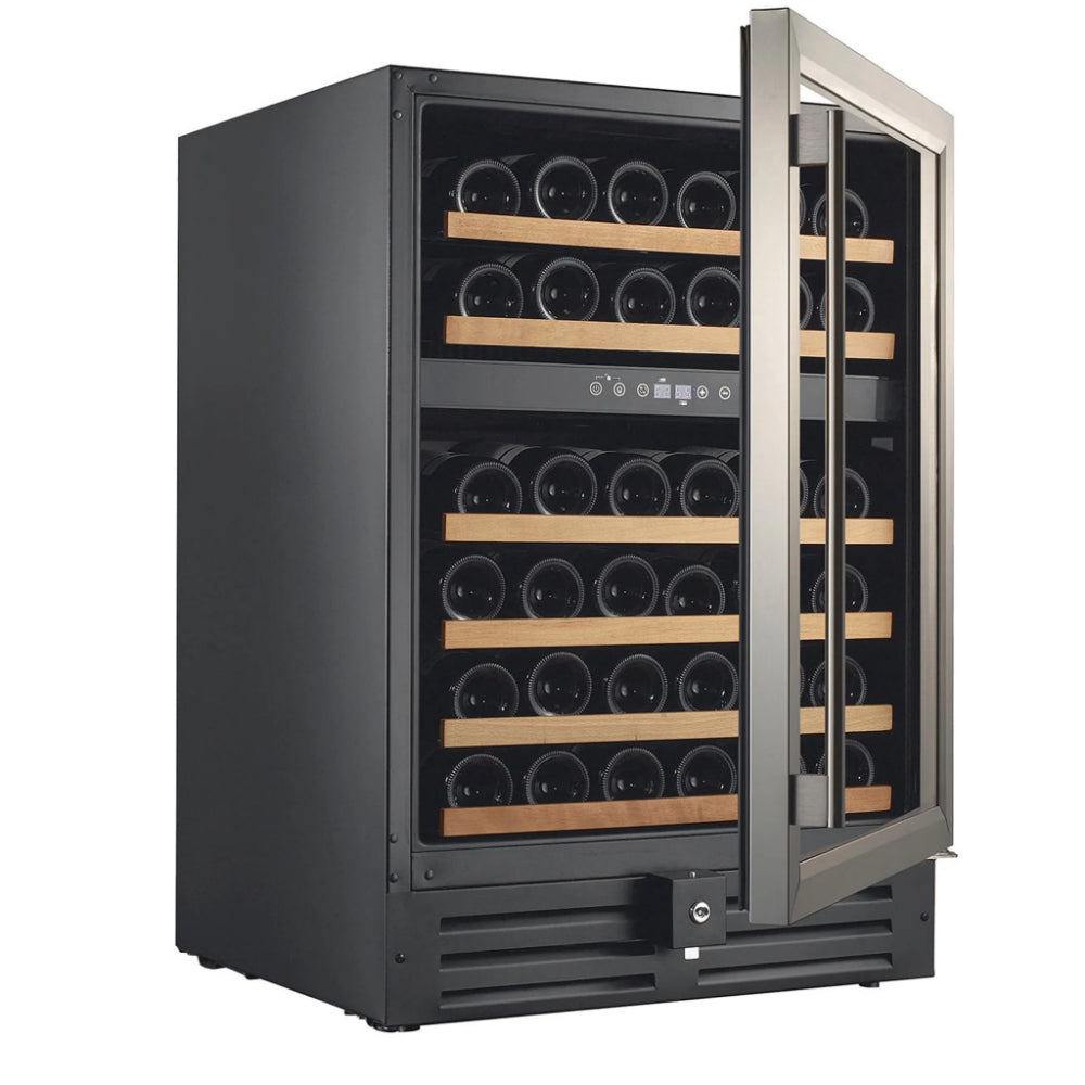 Smith-and-Hanks-46-bottle-Wine-Cooler-dual-zone-RW145DR-Stainless-Steel-angle-open_2048x2048_6b97c741-1929-4cf1-9bf3-e26a5fb704d8