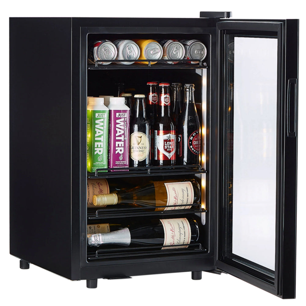 Smith-and-Hanks-80-can-beverage-cooler-single-zone-BEV70-modern-black-glass-angle-open_2048x2048_a5319da6-134b-4c82-acec-adb6d1623aae