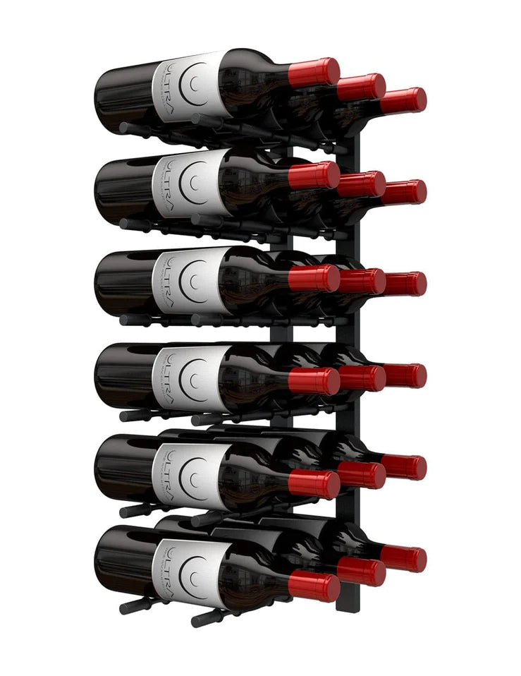 Ultra Wine Racks Horizontal Wall Rails - 2FT Metal Wine Rack (6 to 18 Bottles)