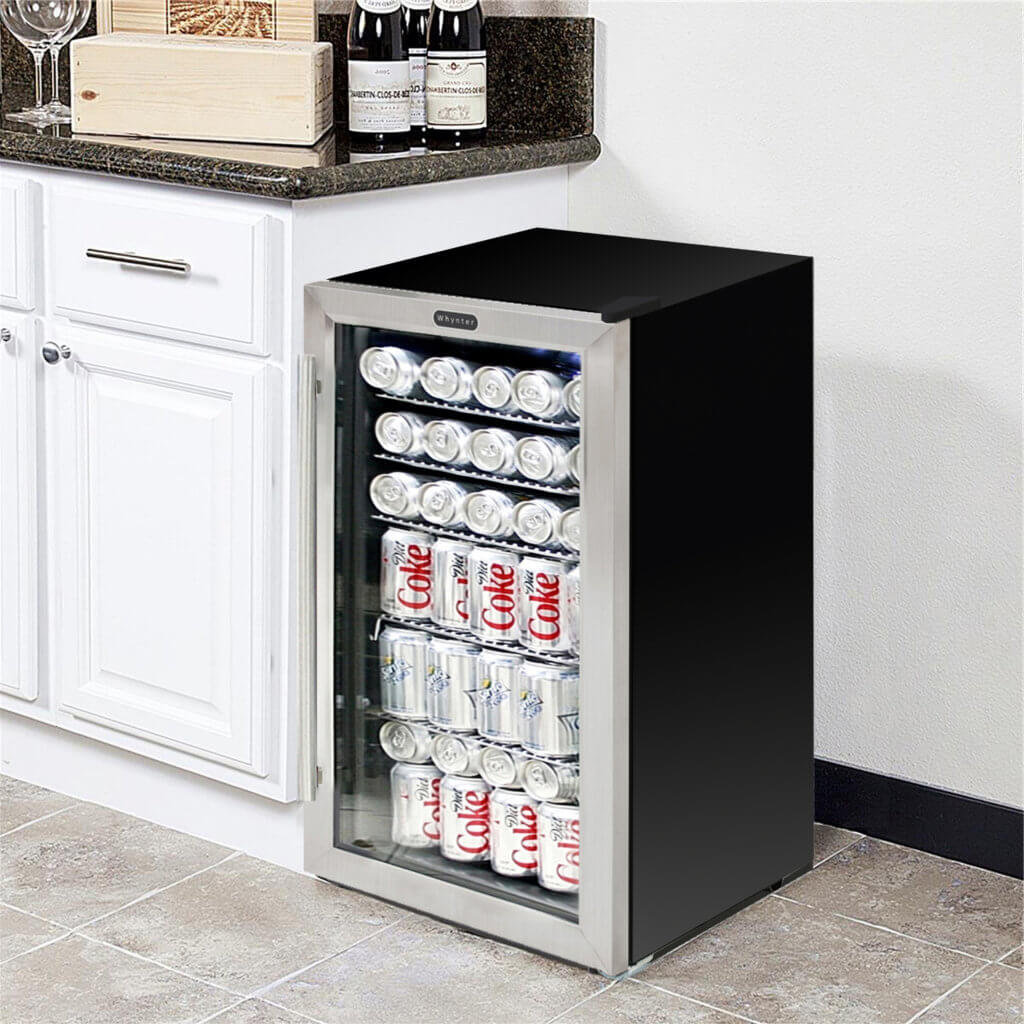 Whynter Beverage Refrigerator With Lock - Stainless Steel 120 Can Capacity