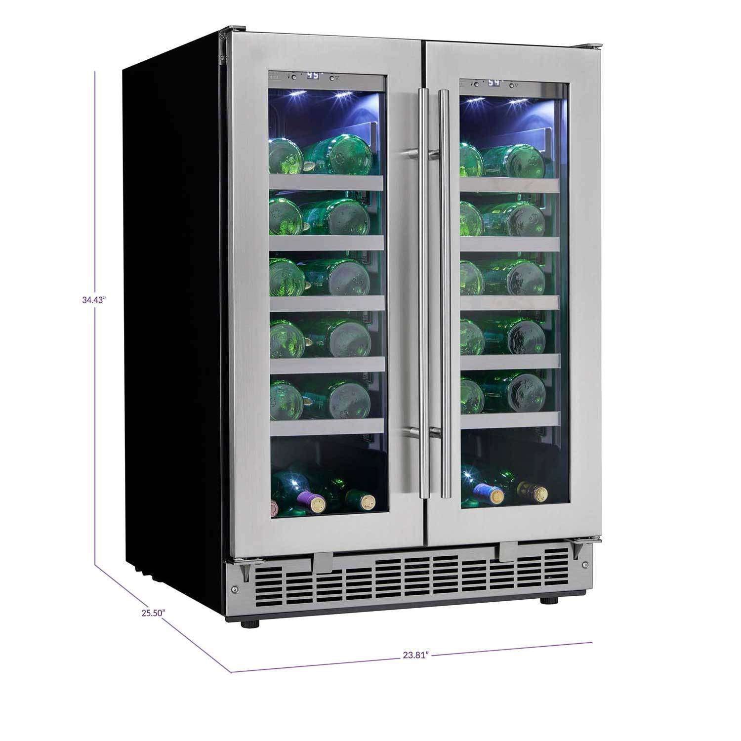 Silhouette Professional Napa 42-Bottle Dual Zone Wine Cooler - 23.8" Stainless DWC047D1BSSPR,DWC047D1BSSPR