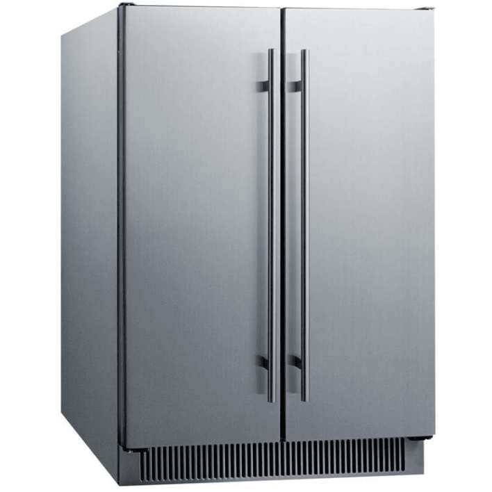 Summit Appliance 21-Bottle Capacity Stainless Steel Dual Zone Cooling Built-In/Freestanding Wine Chiller,CL64FDSS