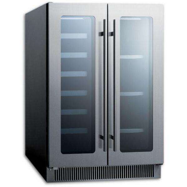 Summit French Door Dual Zone Wine and Beverage Center Built-in or Free Standing CL242WBV,CL242WBV